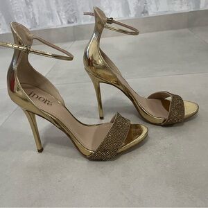 Elegant Gold High Heel Sandals